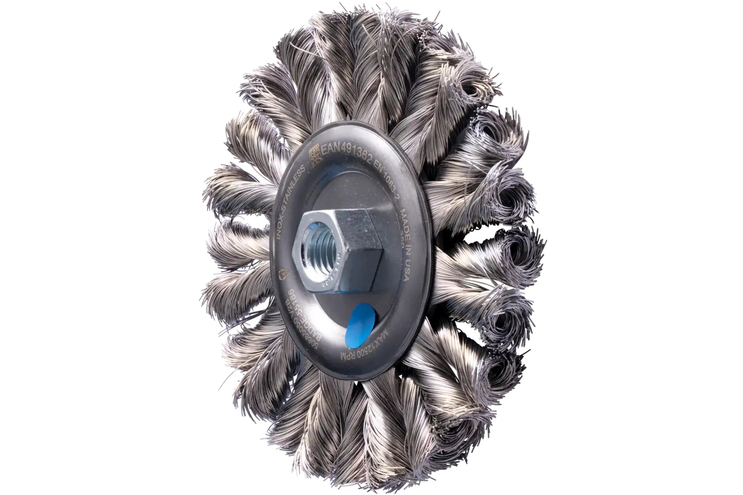 Picture of Pferd Full Cable Knot Wheel Brush Combitwist® Hd 5" Dia. .014" Ss 5/8-11 Arbor